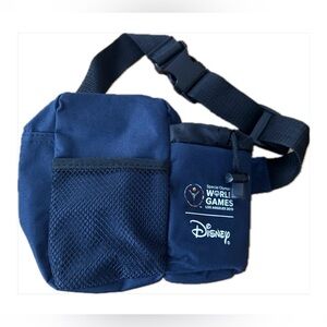 😎 NWT Navy Blue Fanny Pack w/Special Olympics World Games LA 2015 & Disney logos